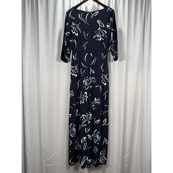 Ralph Lauren Purple Label Navy Blue Embellished Crepe Hollins Jumpsuit Size 8 - Picture 7 of 12